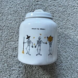 Rae Dunn Halloween Skeleton Jar